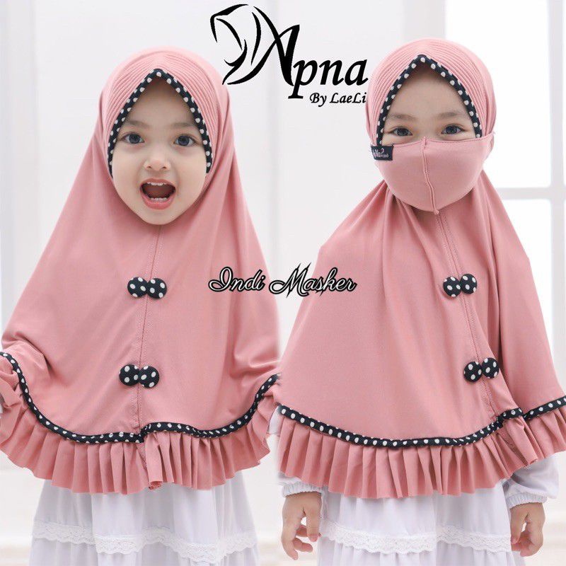 Jilbab anak Indi masker lucu bagus murah by apna