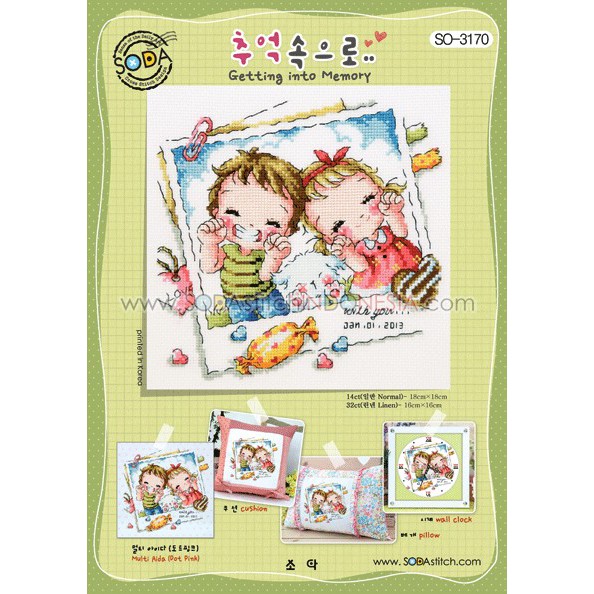 Paket DIY Craft Sulam Kristik Strimin Cross Stitch Sodastitch SO-3170 - Getting Into Memory Korea