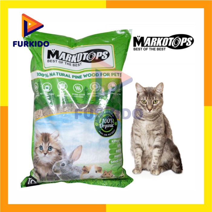 Markotops Pine Wood Pet Litter 10 KG - Pelet Kucing Kelinci Hamster