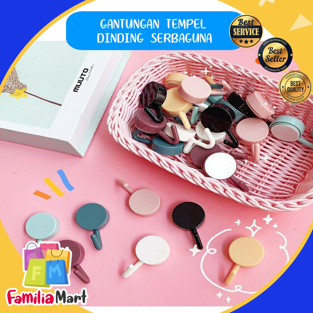 10 PCS Gantungan Hook Tempel Baju Dinding Serbaguna Kamar Mandi Dapur Bulat