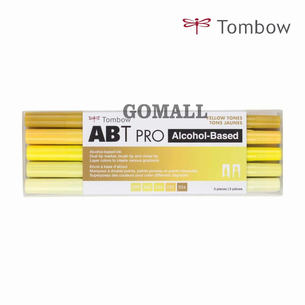 

Tombow ABT PRO Dual Brush Pen Set 5 Colors Alcohol Based - Yellow Tones