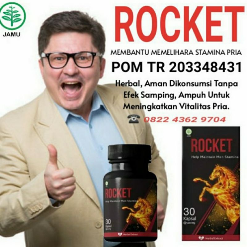 OBAT KUAT PRIA TAHAN LAMA ROCKET ASLI 100% ORIGINAL SUPLEMEN STAMINA OBAT VITALITAS PRIA AMPUH BPOM