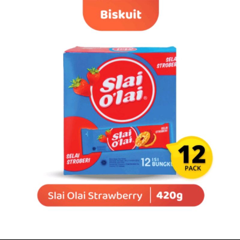 

Biskuit Roma slai olai rasa strawberry per pak isi 12 bungkus@24gr-Arza store