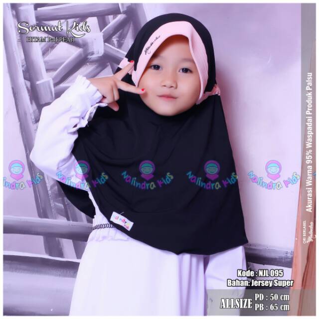 Hijab Jilbab Kerudung Instan Serut Anak Mutia Kids ori Nalindra Kids