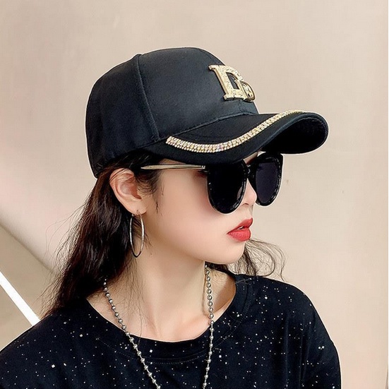 Topi Baseball Pria Wanita Double D Manik Kristal Casual Cap Sporty Distro Bahan Tebal import fashion korea TWA