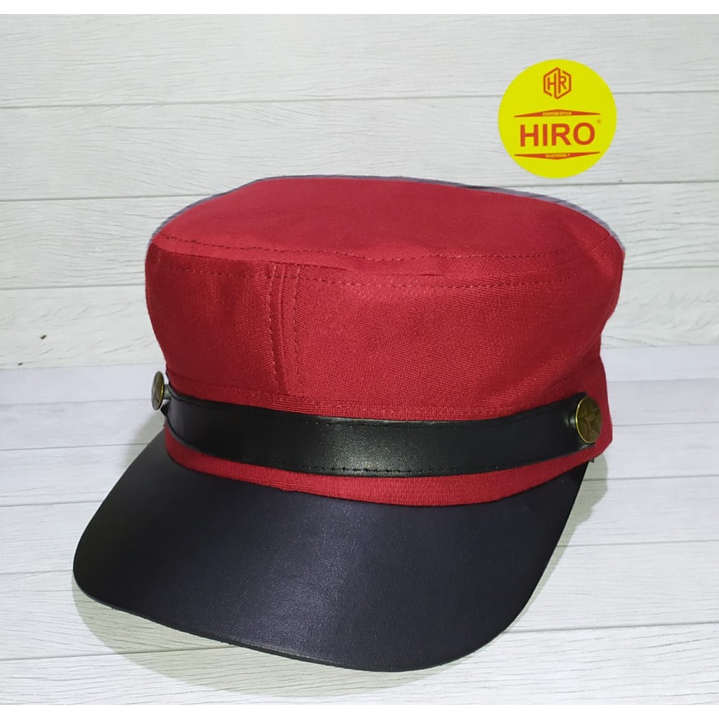[COD]TOPI DISTRO PRIA/TOPI SAILORMAN ARMY LEATHER CAP CADET MILITARY/TOPI DISTRO KEREN