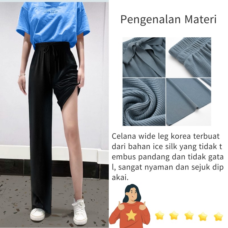 kulot highwaist Celana panjang wanita Celana highwaist wanita Wide leg pants