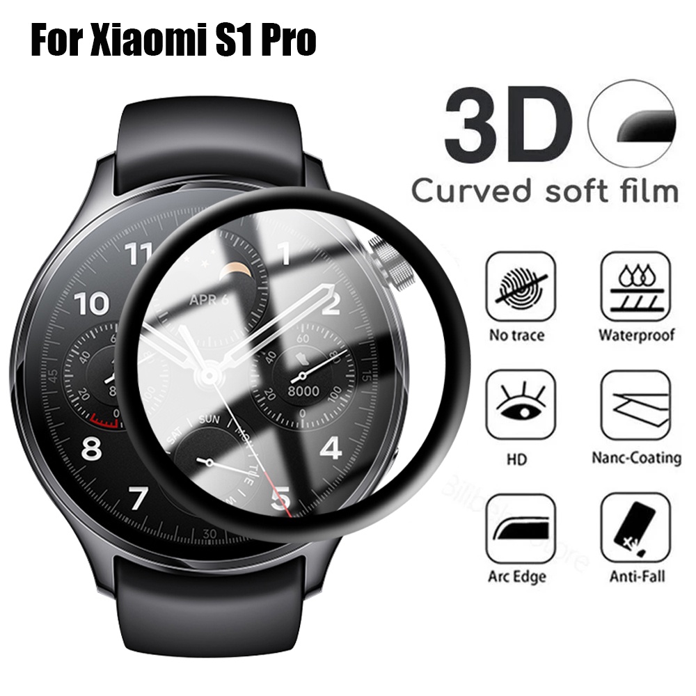 Pelindung Layar Tempered Glass Full Curved HD Anti Sidik Jari Untuk Smartwatch Xiaomi S1 Pro