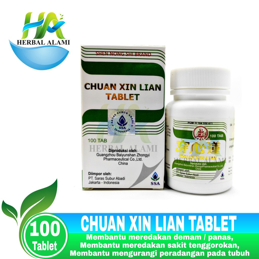 Chuan Xin Lian Tablet - Obat pereda panas disertai tenggorokan kering