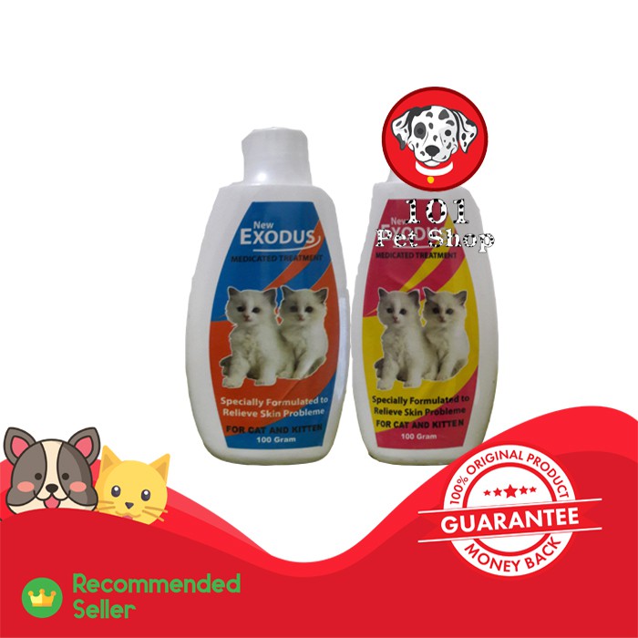 bedak kutu kucing new exodus medicated treatment untuk kucing &amp; kitten