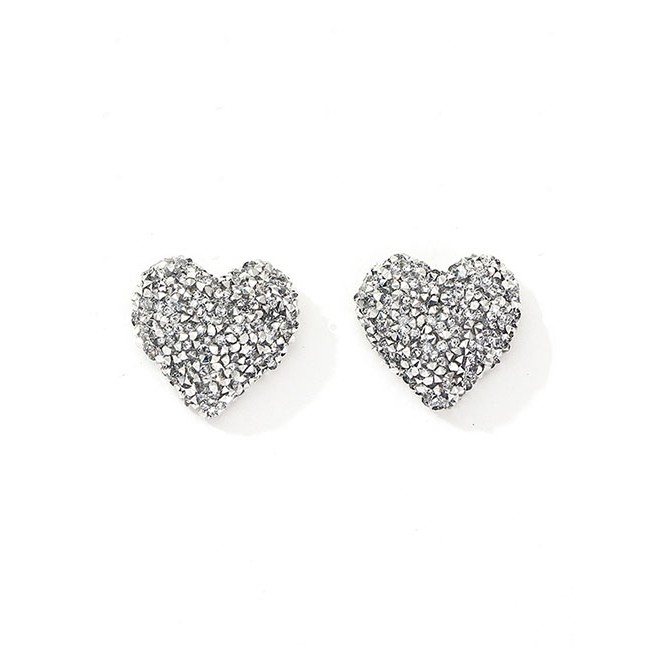 LRC Anting Tusuk Fashion Silver Love Earrings F75544