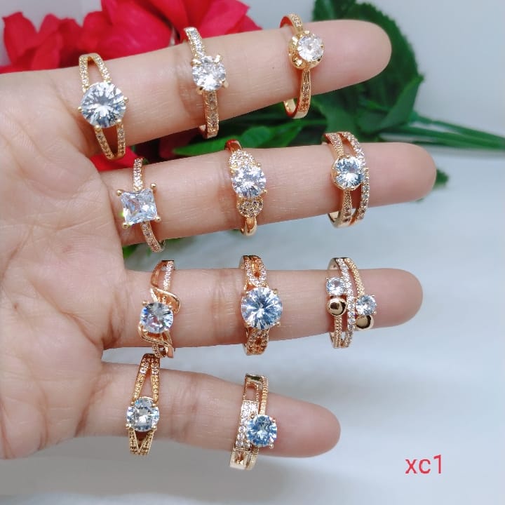 Cincin Perhiasan Aksesoris Titanium Xuping Rodium Tembaga Perhiasan Lapis Emas 18,24 Karat