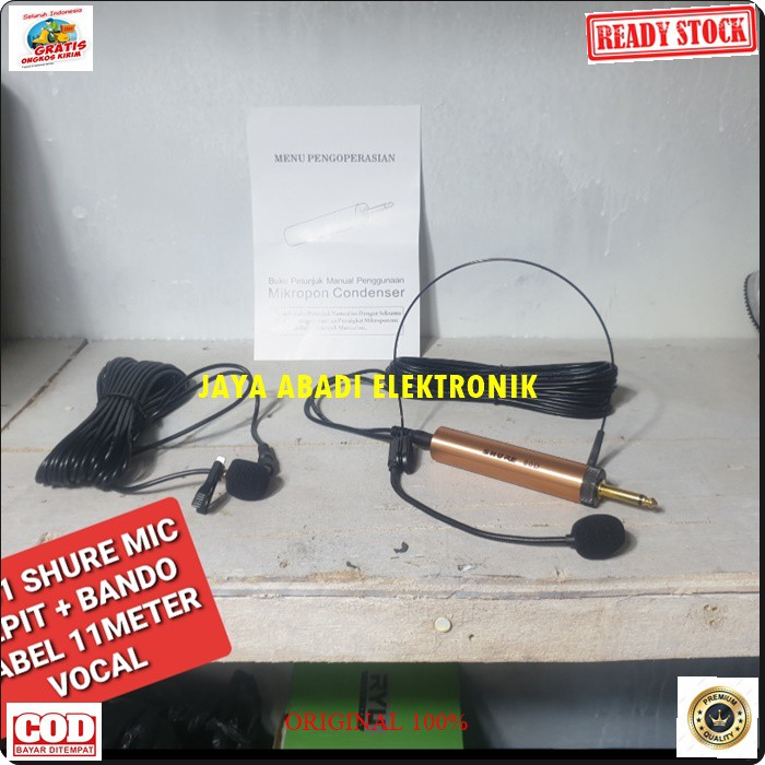 G61 Shure mic kabel headset jepit clip on kancing kerah baju condesor bando klip mik cable profesional pro vocal vokal karaoke mikrophone microphone audio sound system panggung dj studio sensitif aux YOUTUBER G61  BISA DIGUNAKAN SEGALA JENIS AUDIO  BISA J