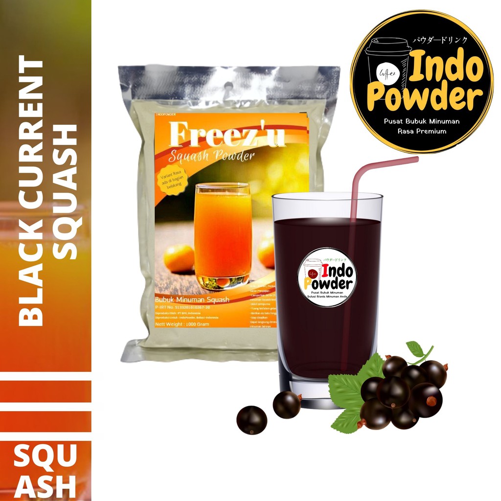 SQUASH Bubuk Minuman BLACKCURRANT 1Kg - Bubuk BLACKCURRANT 1Kg - BLACKCURRANT SQUASH POWDER