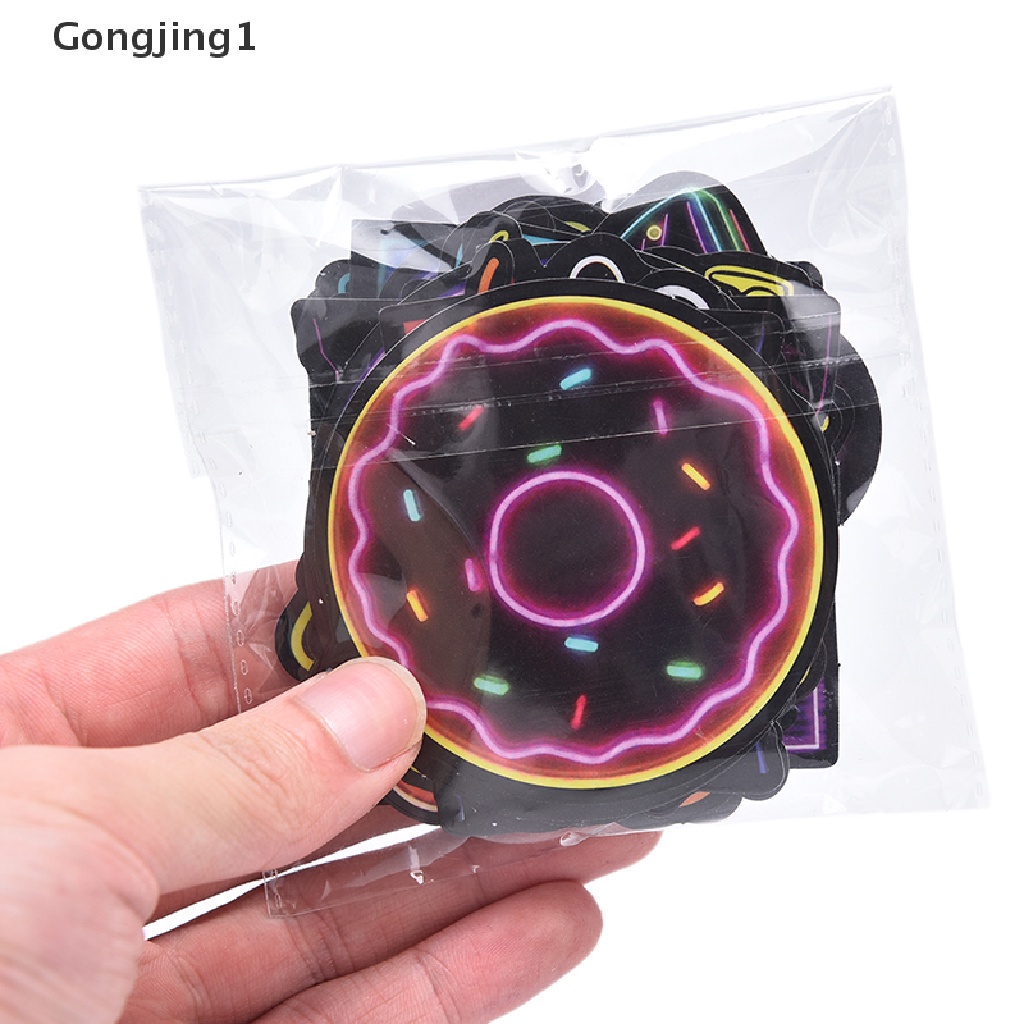Gongjing1 50Pcs Stiker Graffiti Neon Anti Air Untuk Dekorasi Koper / Laptop DIY