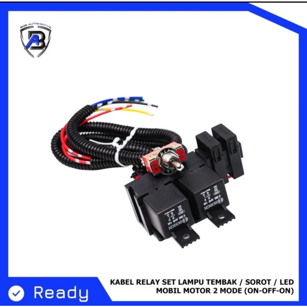 KABEL RELAY SET LAMPU TEMBAK / SOROT / LED - MOBIL &amp; MOTOR - 2 MODE HIGH &amp; LOW