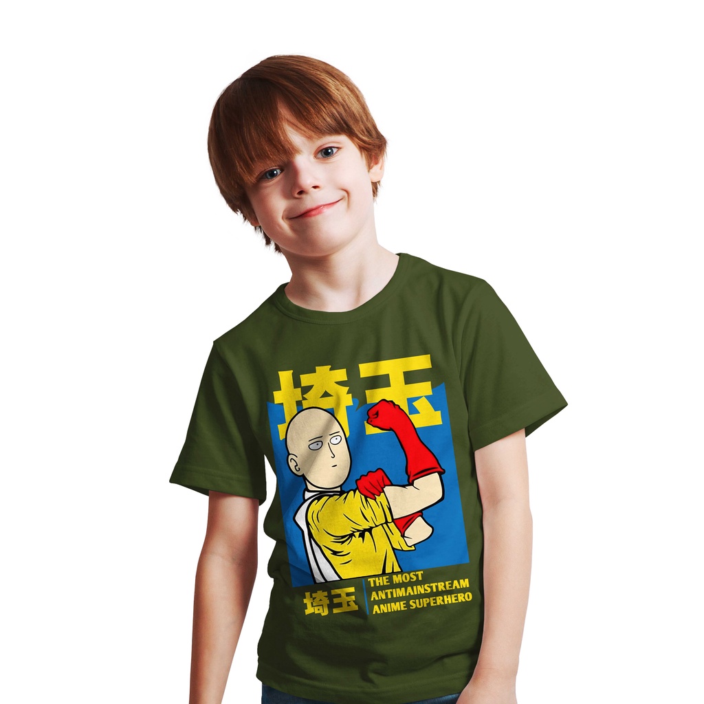 T-SHIRT KIDS ANIME LOGO HERO SAITAMA ONE PUNCH MAN ORIGINAL DISTRO