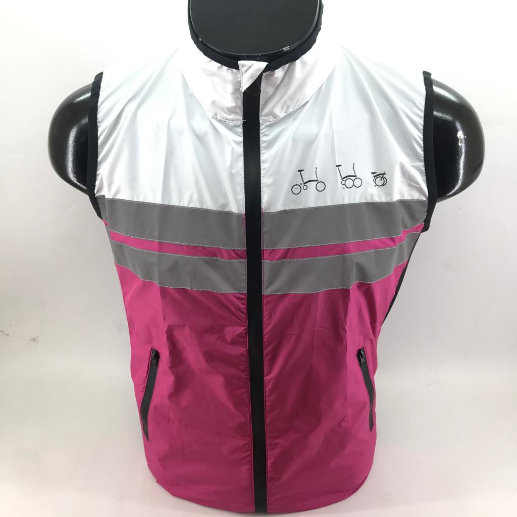 Rompi Sepeda Lipat  MTB White &amp; Pink- Vest (White Combi Pink)