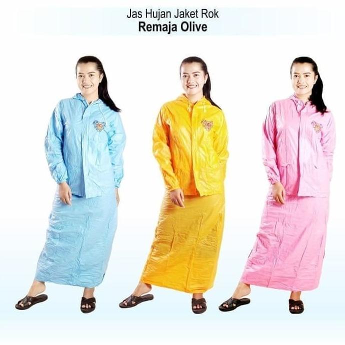 Jas Hujan Remaja Jas Hujan Jaket Rok OLIVE Indoplast anak smp/sma