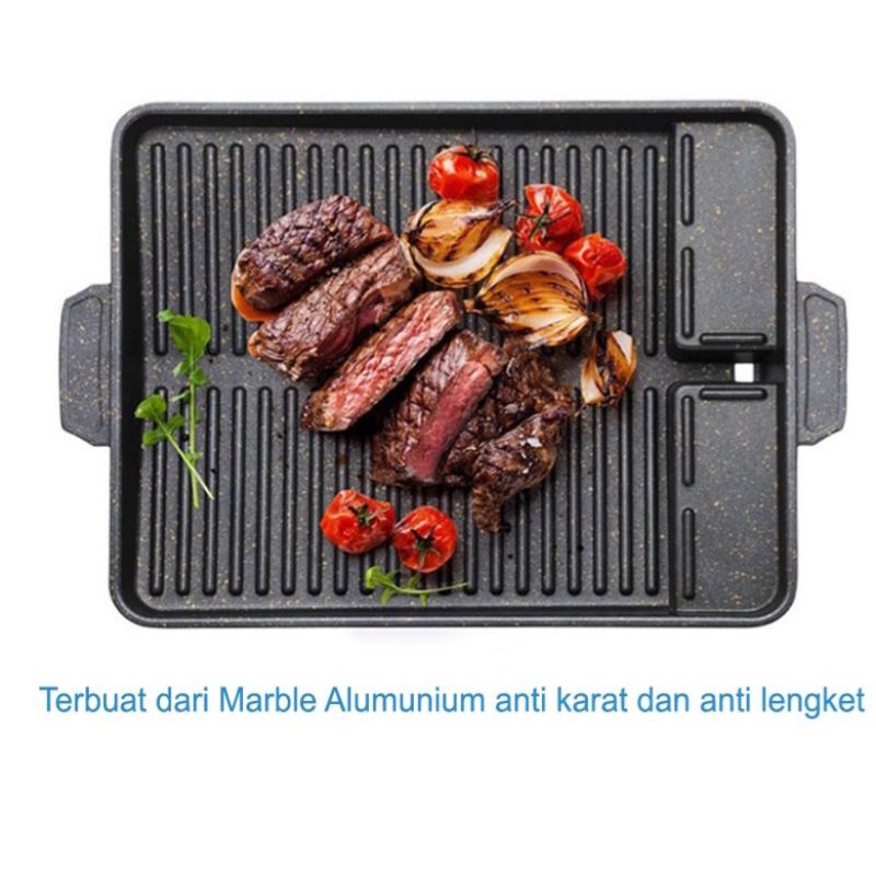 OMICKO Happy  ULTRA  , Grill , Panggang , BBQ  Plate Panggangan  Sate-Ayam-Steak-Ikan-Jagung-Sosis ,