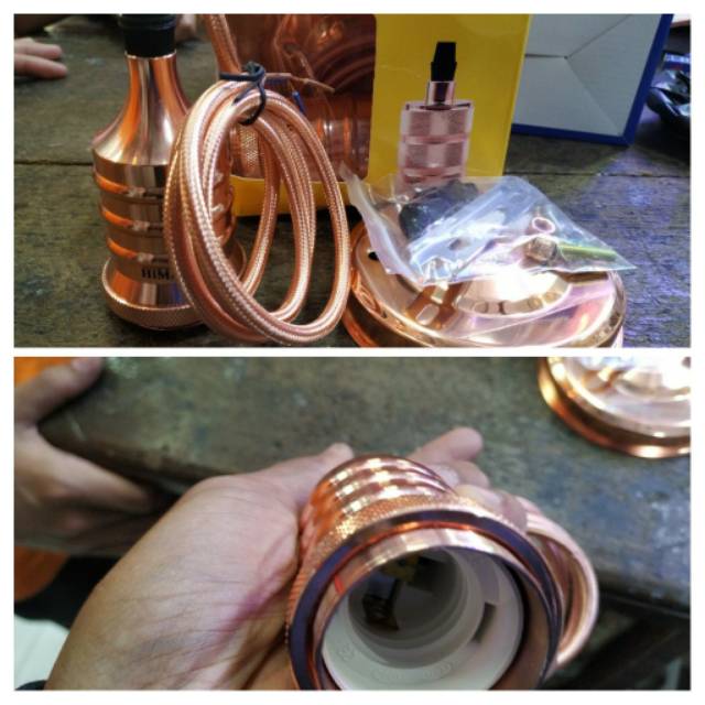 lampu gantung cafe rose gold