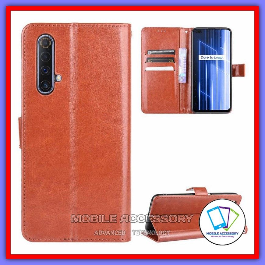 Flip Case Realme X3 RealmeX3 SuperZoom Flip Cover Wallet Dompet Leather Case Kartu Casing Hp Murah