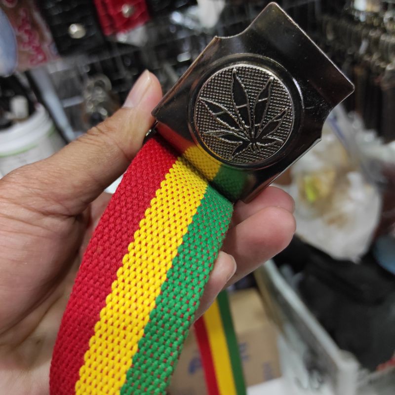 Sabuk Rasta cowok Ikat Pinggang Rasta Pria Kain Jepit Bulat