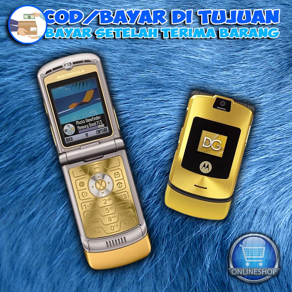 Motorola V3i Gold Edition Single Sim Lipat Jadul Bergaransi
