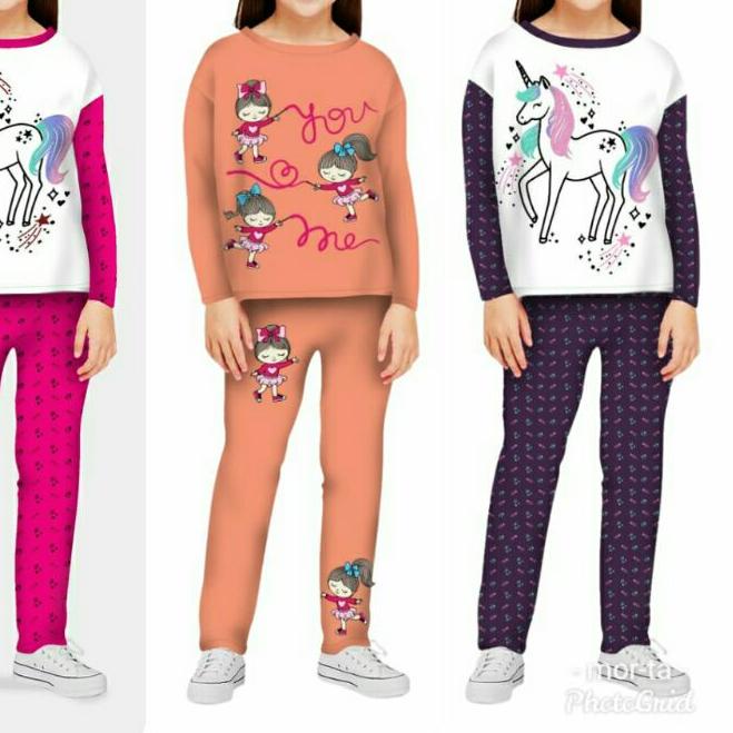 ✯ Baju Tidur Setelan Anak Perempuan / Baju Tidur Anak Perempuan Umur 3 - 13 Tahun/ Baju Tidur Anak ⅎ