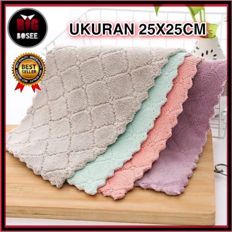 BB7 - Kain Lap Meja Microfiber Anti Minyak Serbet Dapur Lap Piring