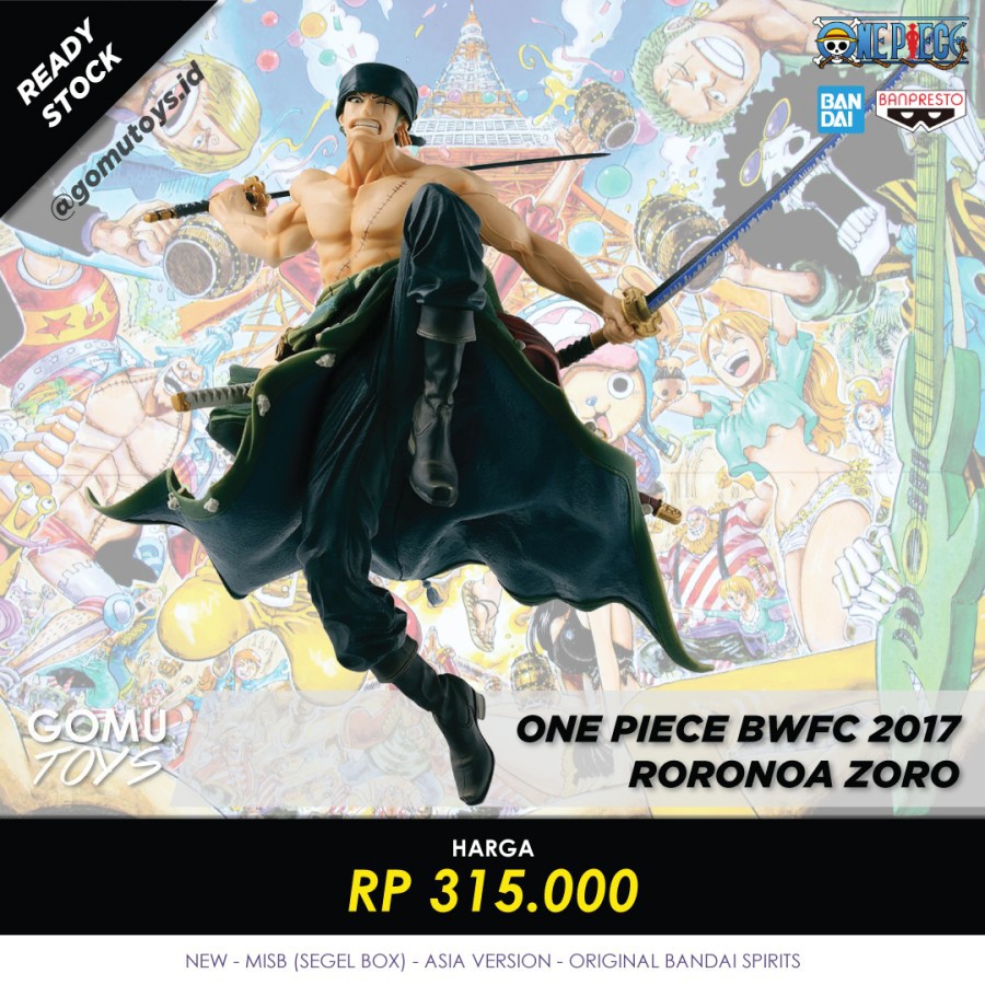 One Piece BWFC 2017 Roronoa Zoro Banpresto Bandai Spirits Original