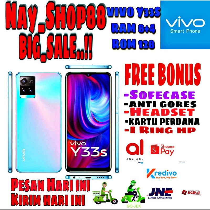 VIVO Y33S RAM 8GB+4GB ROM 128GB GARANSI RESMI VIVO 1 TAHUN