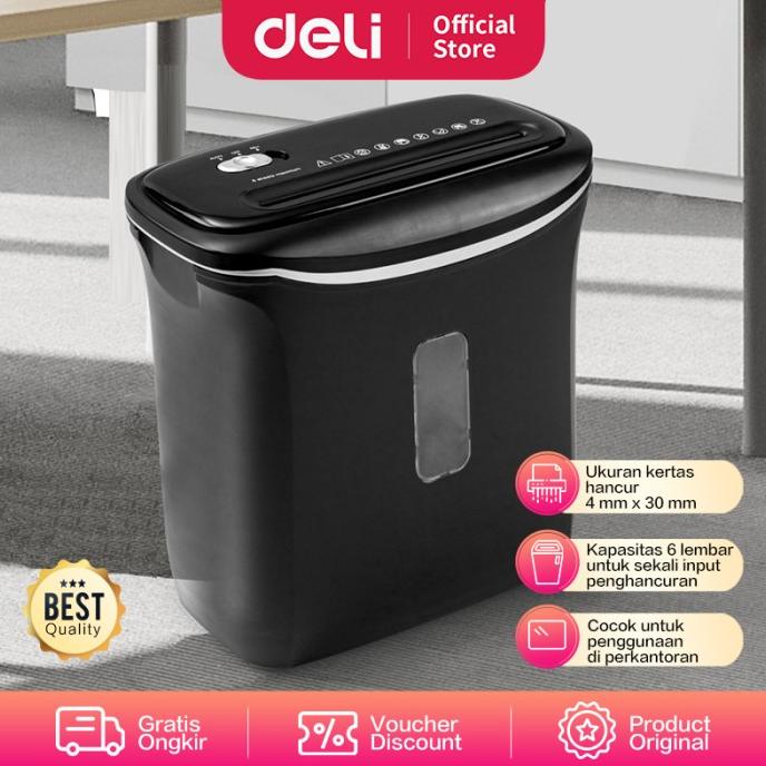 

Deli Penghancur Kertas kapasitas 6 lembar menghancurkan staples E9949