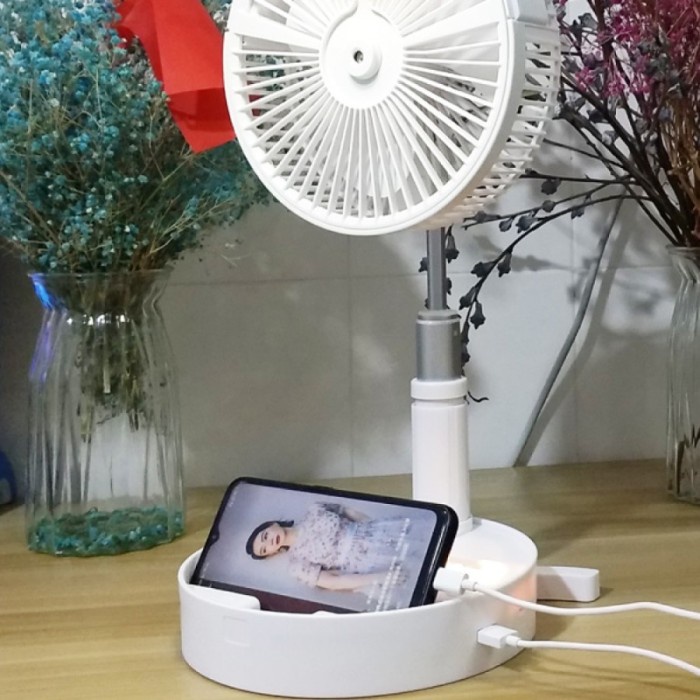 Lampu Meja - Fyc-H7 Kipas Angin Portable 5In1 Usb,Humidifier,Lampu Meja,Powerbank