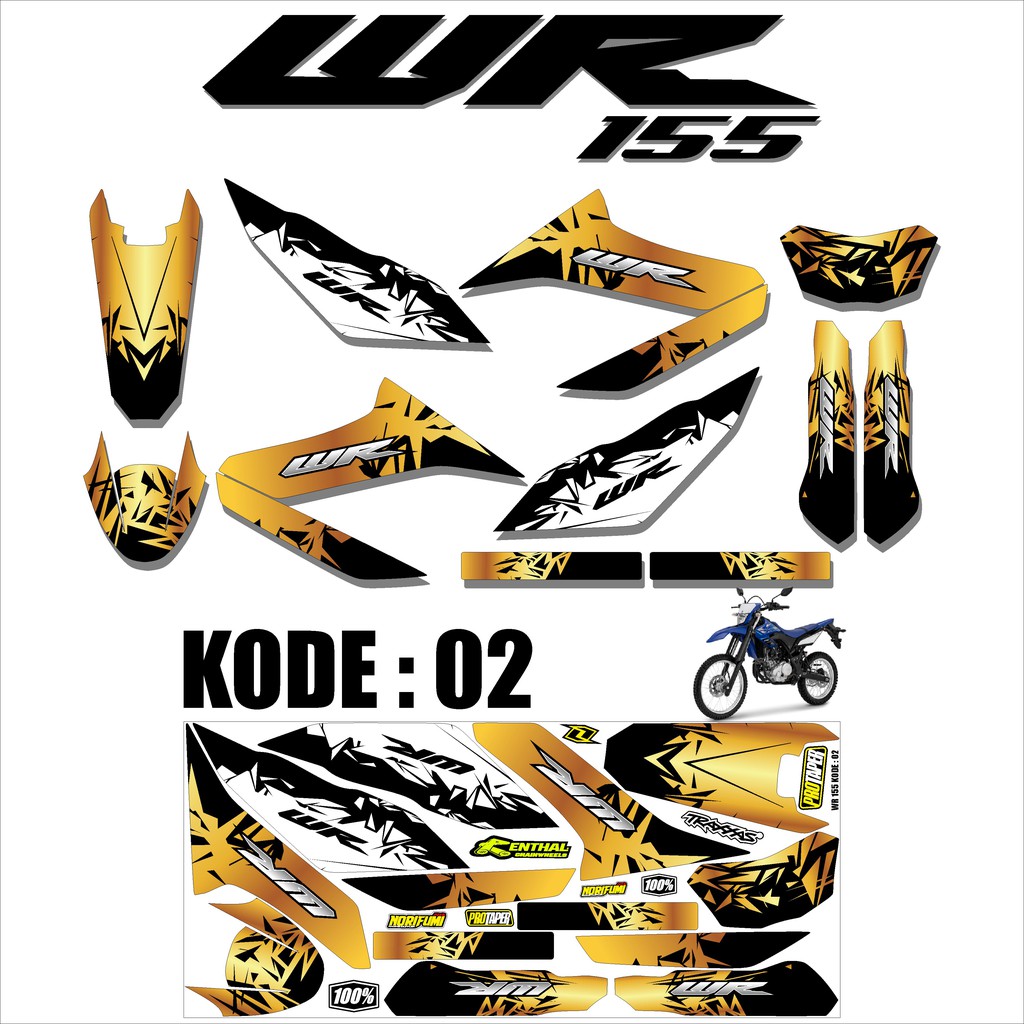 (COD)Sticker Striping Stiker Lis Variasi Trill WR 155 Desain Supermoto BDX 02