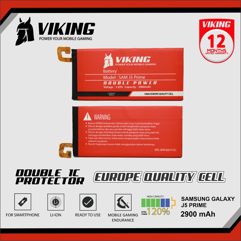 Baterai Viking Samsung Galaxy J5 Prime 2016 - G570 2900mAh Batere Batre
