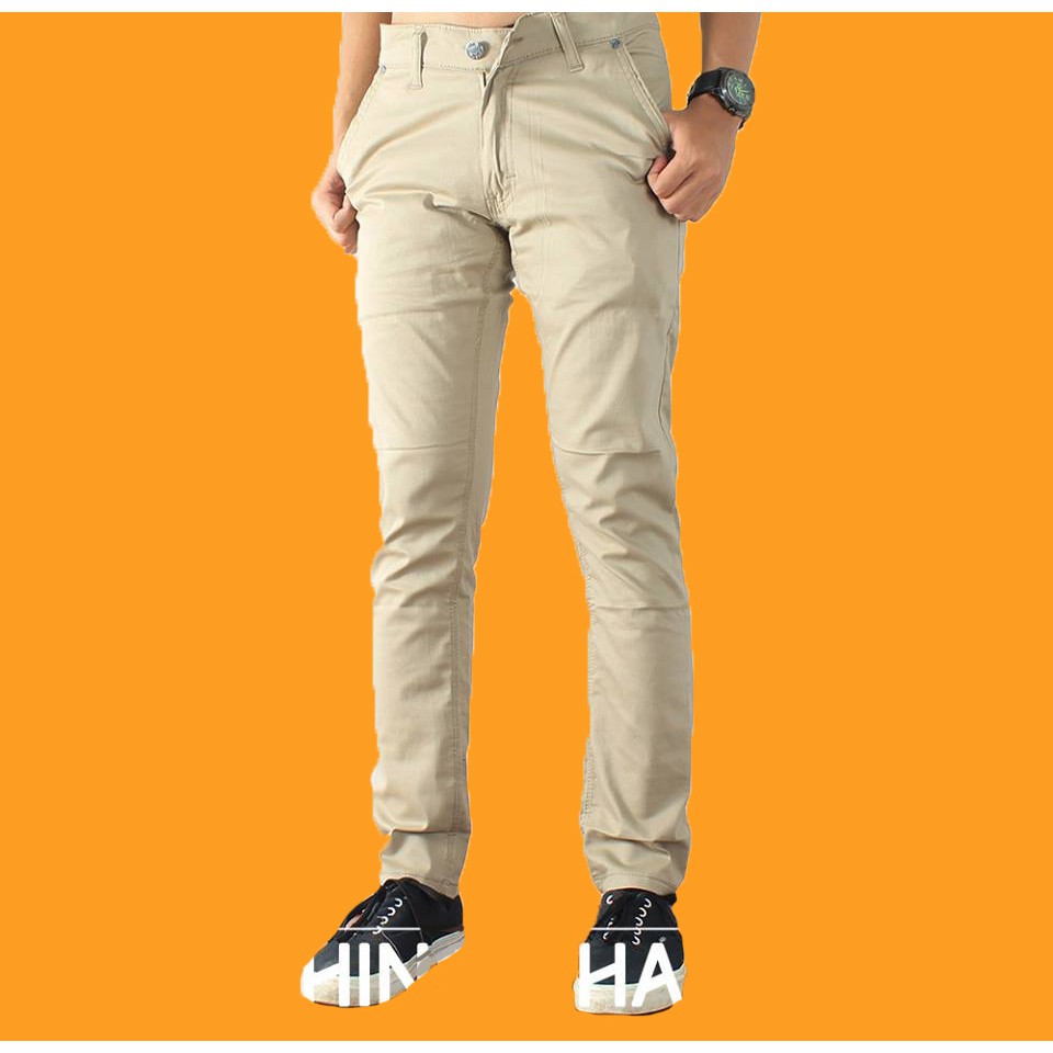 Celana Chino Panjang Olive Malmo Pria Slimfit