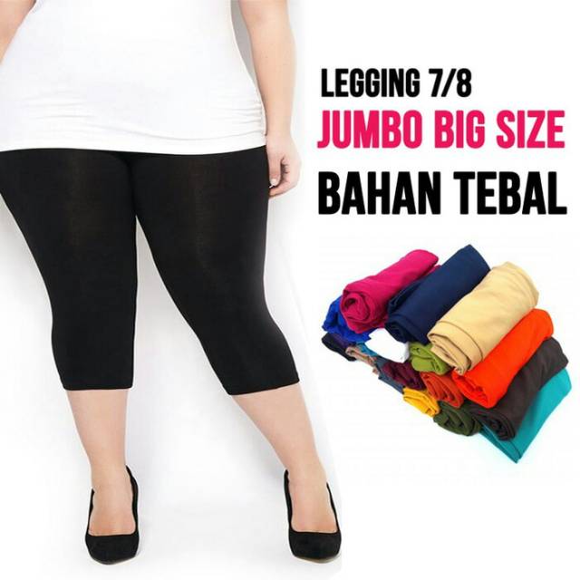 Legging ¾ jumbo dan standar bahan spandex