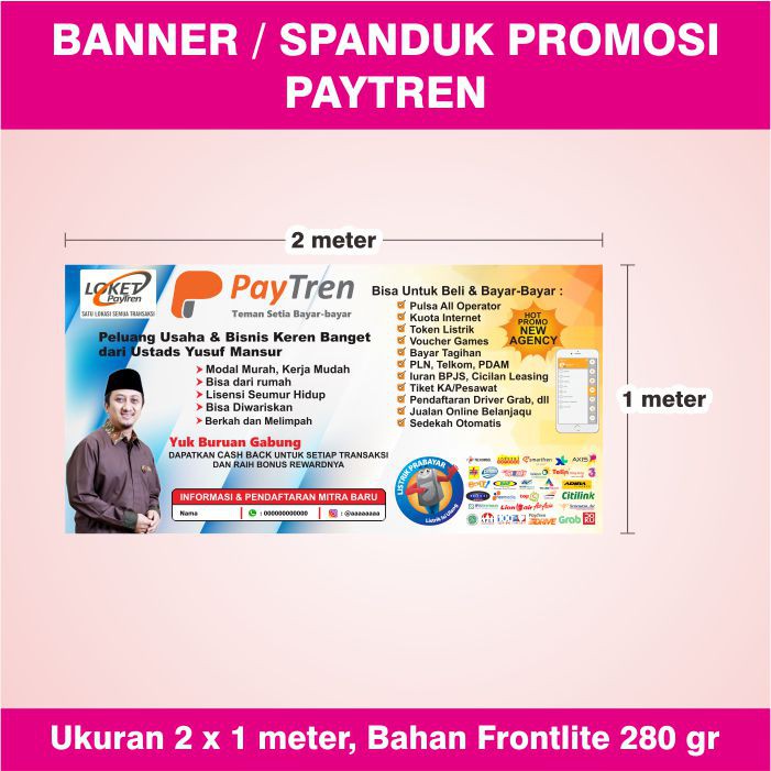 Banner Loket Resmi Agen Paytren Terbaru Ukuran 2 X 1 Meter Shopee Indonesia