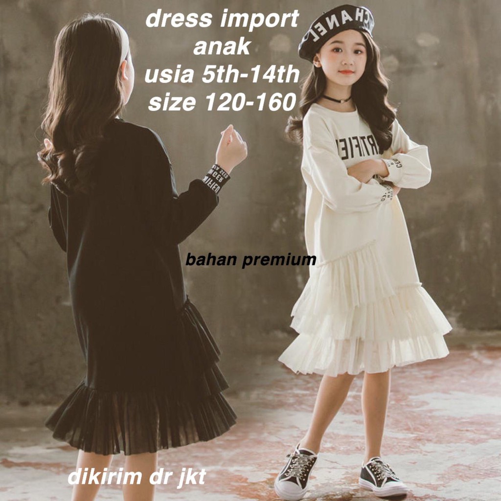 (LOLI-JKT)BD-12 DRESS ANAK CEWEK IMPORT 5TH-14TH BAHAN DIJAMIN BAGUS/PREMIUM