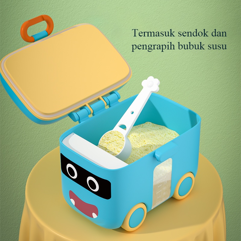 [1KG 6PCS] Babyland Tempat Kotak Penyimpanan Susu Bubuk Bayi Bus Portable Kotak Makanan Pelengkap