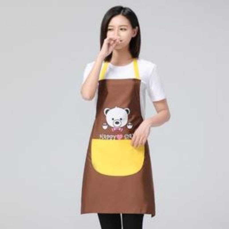 Celemek Masak BEAR Apron Dapur Anti Air Minyak bisa Lap Tangan PREMIUM - BEARMERAH