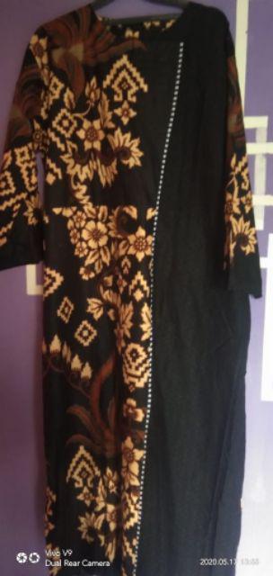 Ms Gamis Batik Sriwedari Maxi Modern Jumbo Bumil Busui Katun Sogan All Size