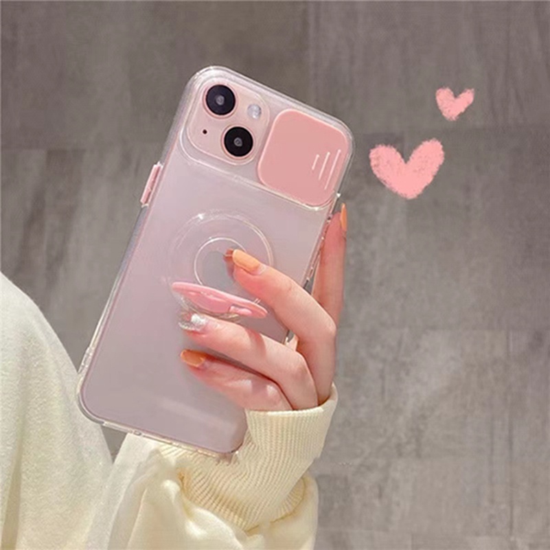 Soft Case TPU Transparan + Ring Holder for Redmi Note 11 11s 10s 9s 10 9 8 Pro Redmi 10 9 9A 9C 9T Xiaomi Mi 11 Lite 11T Pro Poco X3 NFC Poco M3 Pro Candy Colors Push-Pull Phone Case Ring Holder Transparent Shockproof Silicone Soft TPU Protective Cover