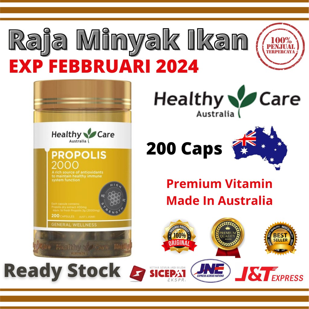 Healthy Care Propolis 2000mg 200 Capsules /Propolis premium/100% Original