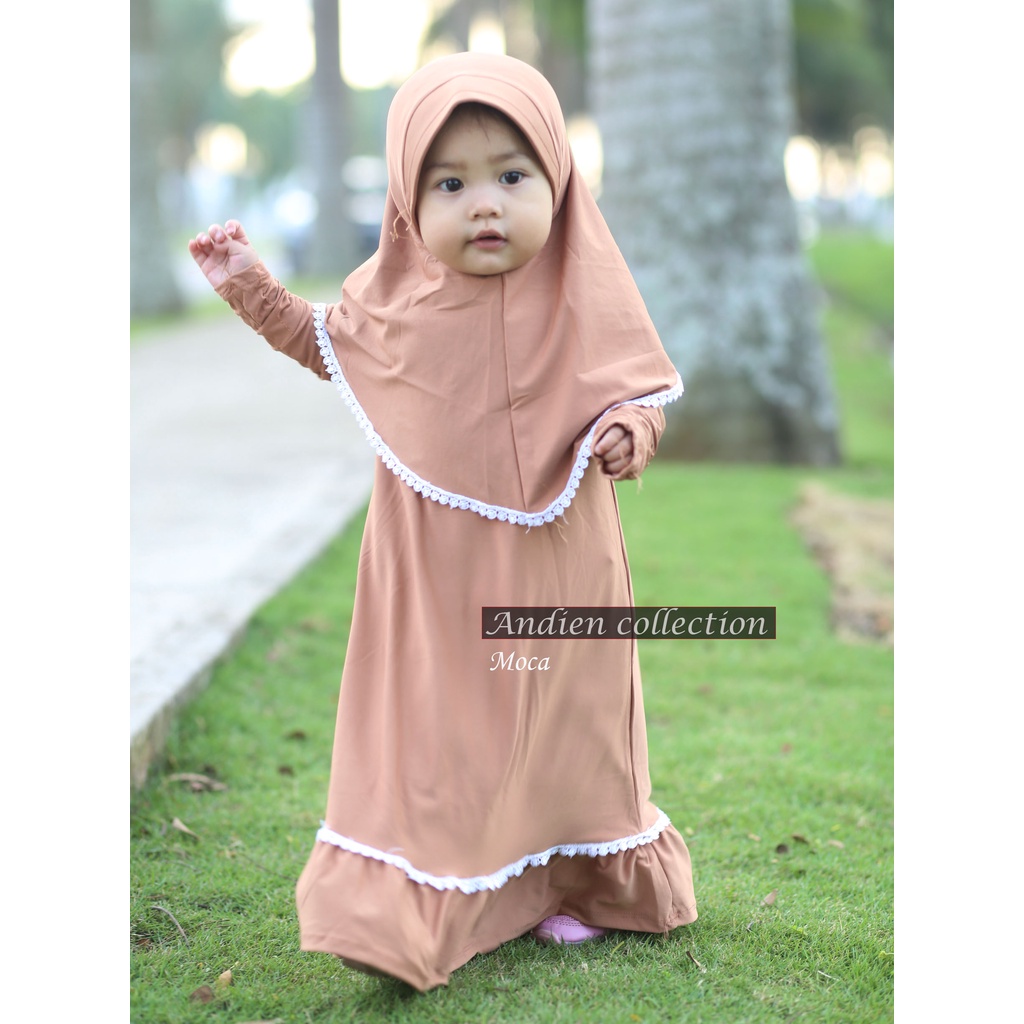 GAMIS RENDA ANAK/ GAMIS SET JILBAB ANAK( SIZE M-L-XL