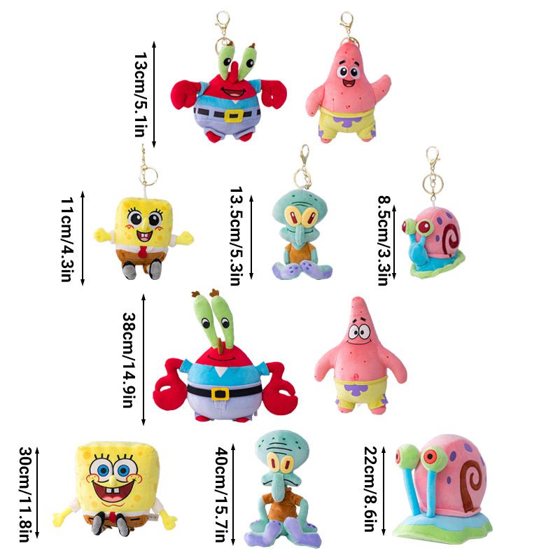 SpongeBob Patrick Star Squidward Plush Toy Pendant Soft Stuffed Doll Cute Gift