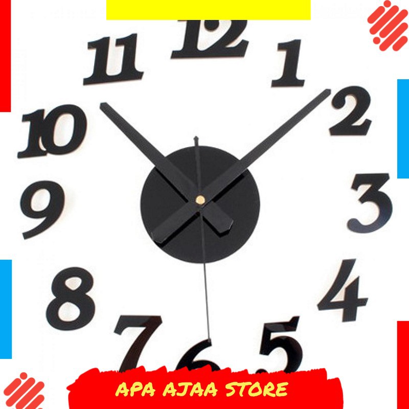 Best Seller ! Jam Dinding DIY Giant Wall Clock Quartz Creative Design 30-50cm DIY-03