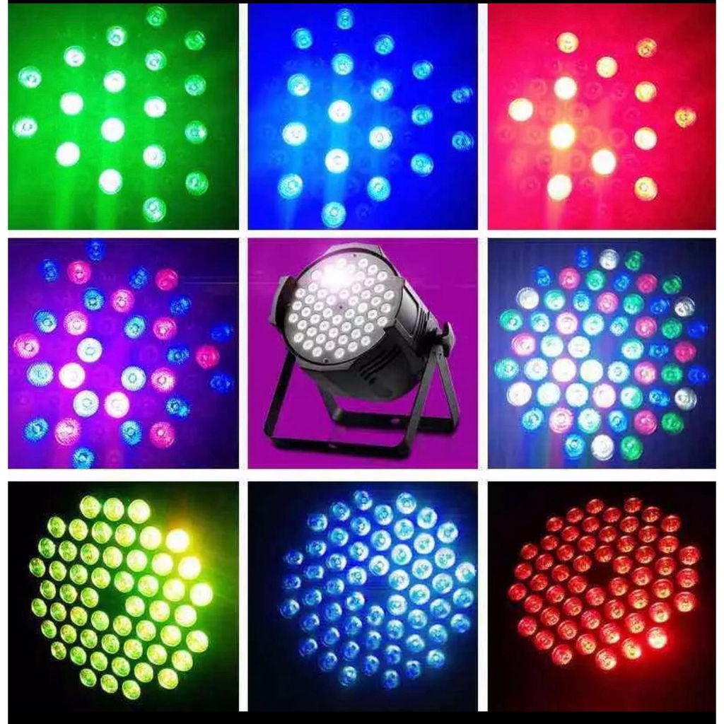 BESAR Plastik 54 Led Flat Tahap Par Cahaya / Lampu Sorot Disco LED PAR 54W RGB ukuran besar