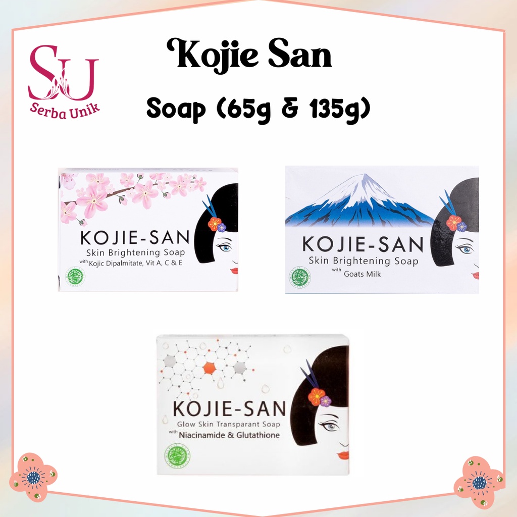 Kojie San Brightening Soap Goat Milk / Brightening Soap Kojic /
Niacinamide & Glutathione Soap 65g & 135g
